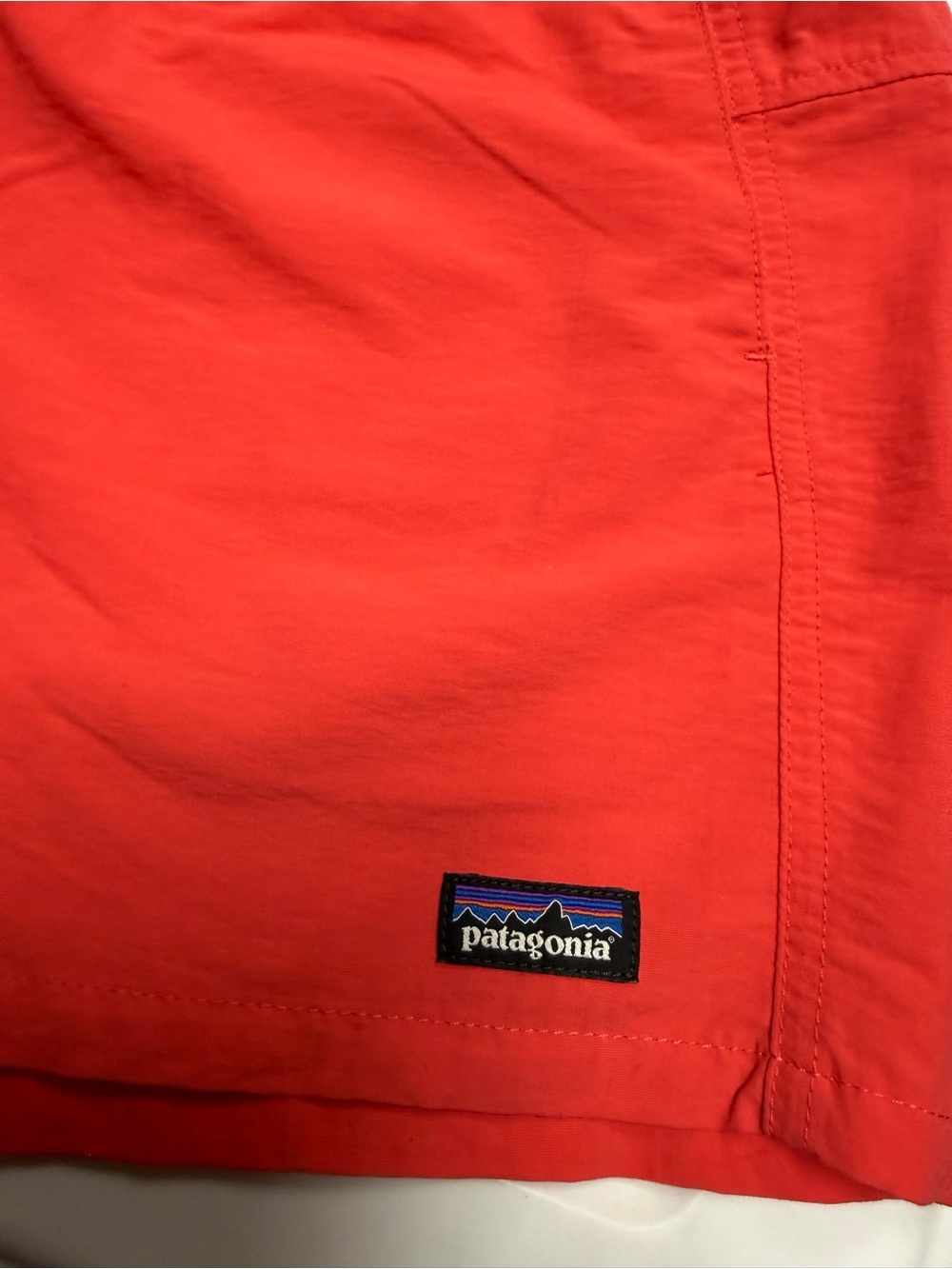 Patagonia Coral-Red Swim Shorts with Logo Patch - Picture 2 of 7